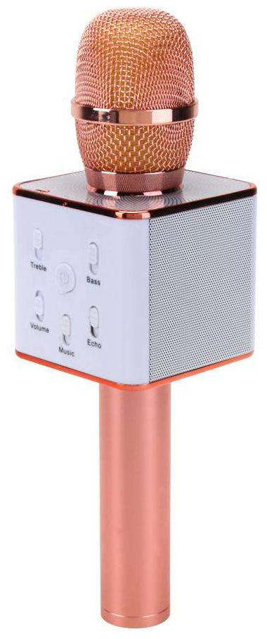 

CHG Wireless Karaoke Mic Q7 with Attach Bluetooth Speaker and Echo Function 2600 mAh Battery Aux and Usb Cables (Rose Gold)