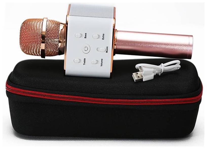 

CHG Q7 Handheld Wireless Bluetooth Karaoke Singing Mic Speaker Player Microphone (Rose Gold)