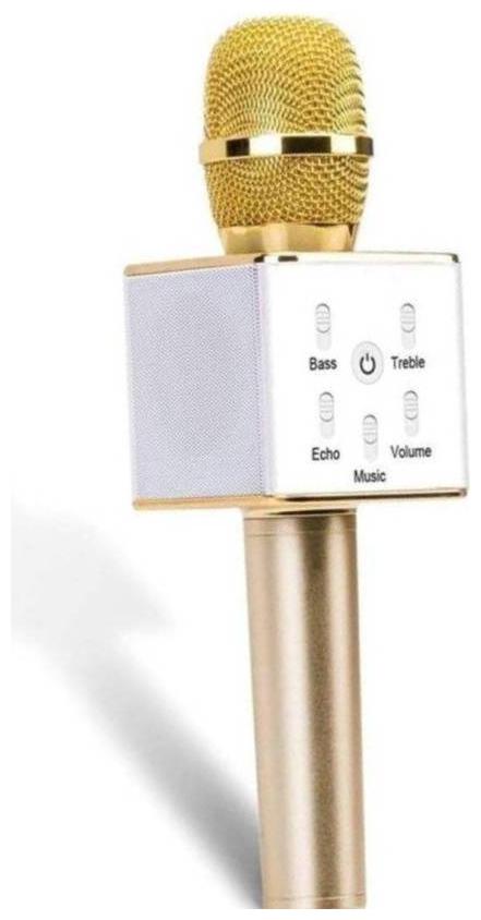 

CHG Q7 Handheld Wireless Bluetooth Karaoke Singing Mic Speaker Player (Gold)-06 Singing Microphone