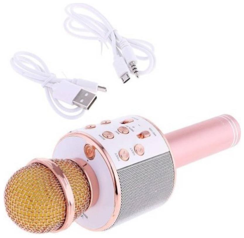 

CHG W858 Wireless Bluetooth Microphone Recording Condenser Stand With Bluetooth Speaker Audio Recording For All SmartPhone (ROSE GOLD)
