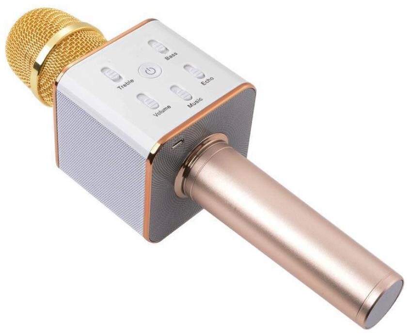 

CHG Q7 Handheld Wireless Bluetooth Karaoke Singing Mic Speaker Player Microphone 09 Microphone (Gold)