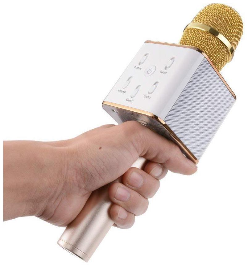 

CHG W858 High Quality Sound Original Wireless Handheld Bluetooth Mic with Speaker (Bluetooth Speaker) Audio Recording and Karaoke Feature Microphone