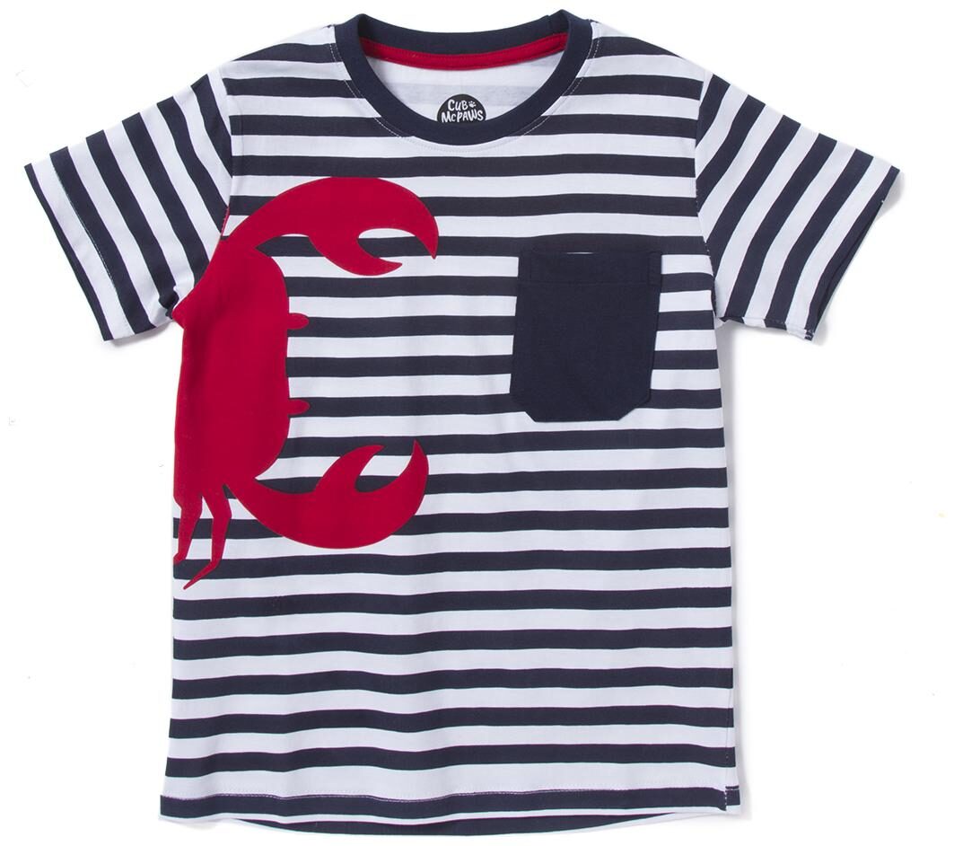 

CuB McPAWS Boy Cotton Striped T-shirt - Blue White