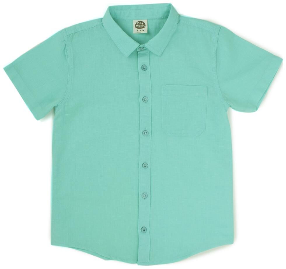 

CuB McPAWS Boy Linen Solid Shirt Green