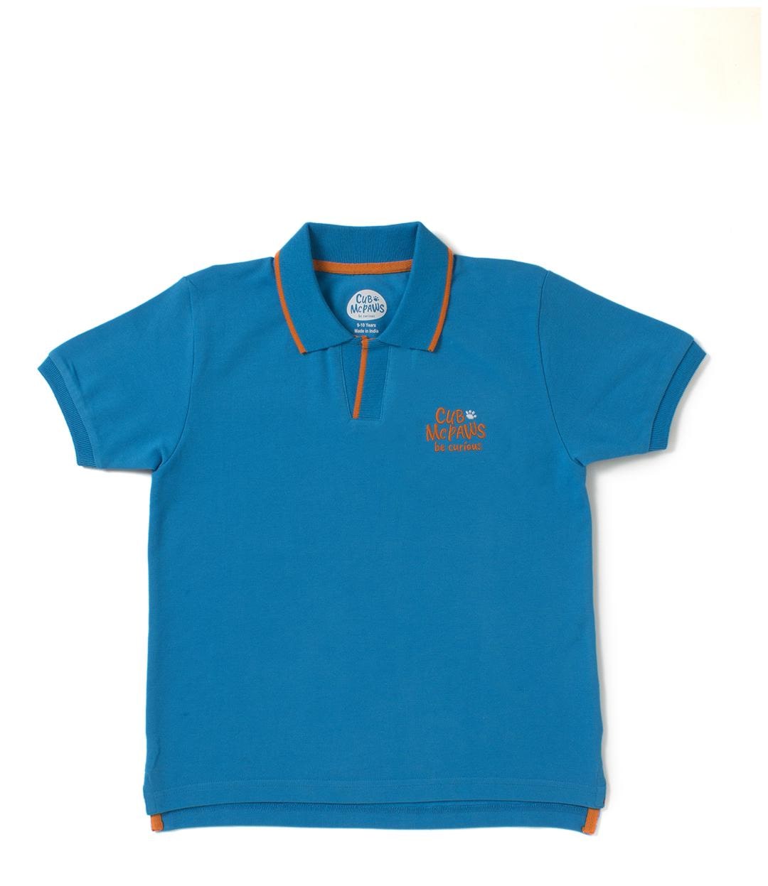 

CuB McPAWS Boy Cotton Solid T-shirt - Blue