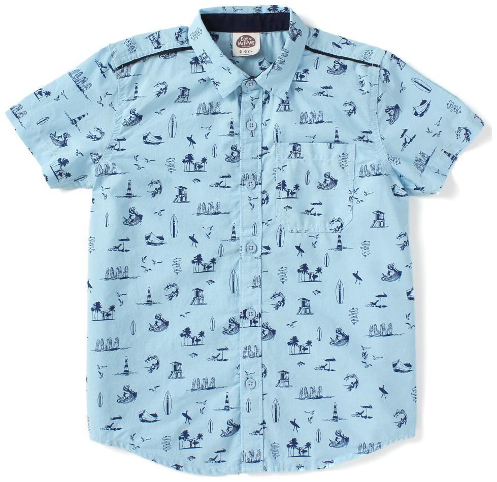 

CuB McPAWS Boy Cotton Printed Shirt Blue