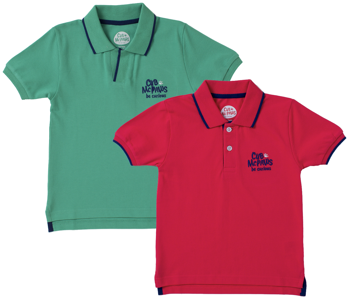 

CuB McPAWS Boy Cotton Solid T-shirt - Pink Green