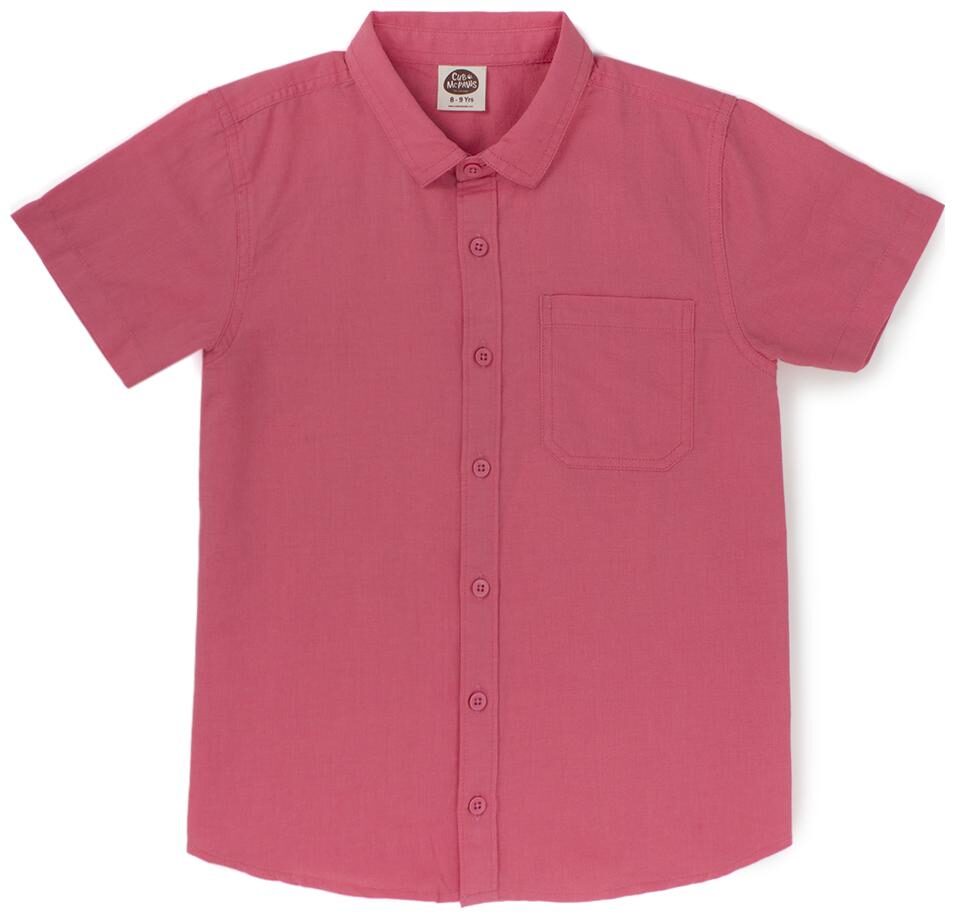 

CuB McPAWS Boy Linen Solid Shirt Red