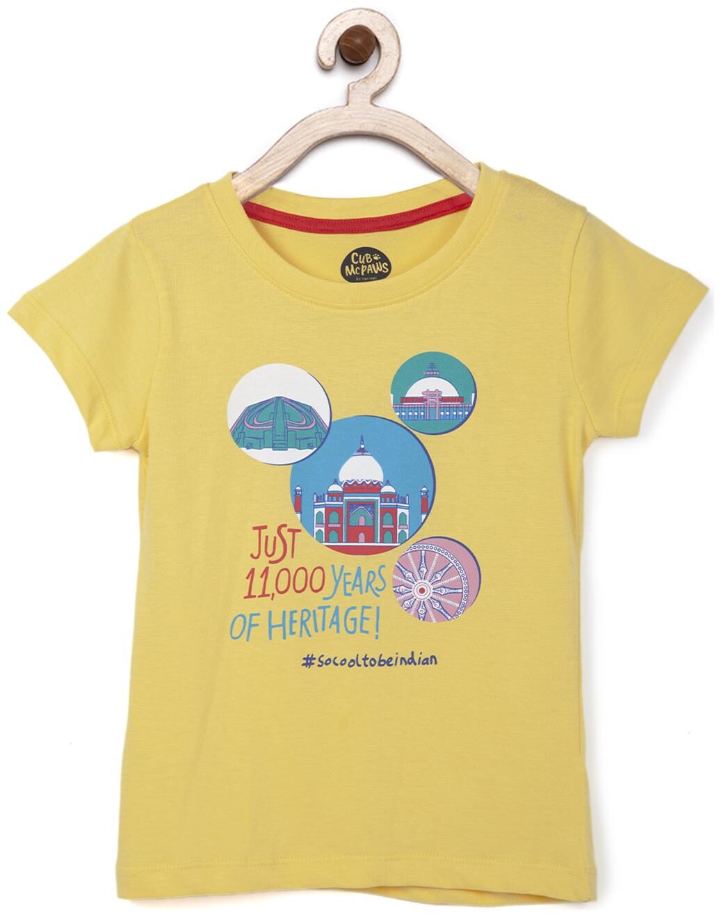 

CuB McPAWS Girl Cotton Printed T shirt - Yellow
