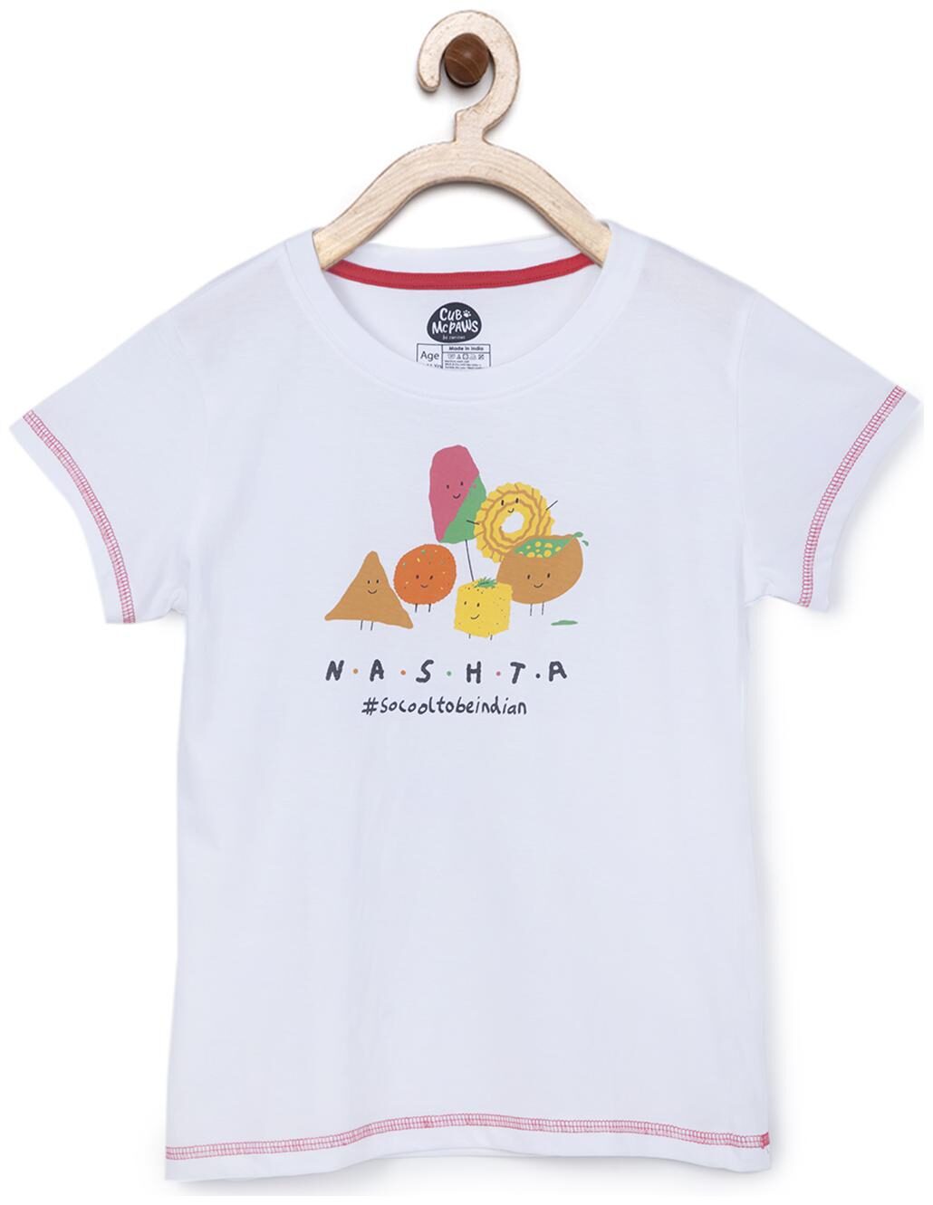 

CuB McPAWS Girl Cotton Printed T shirt - White