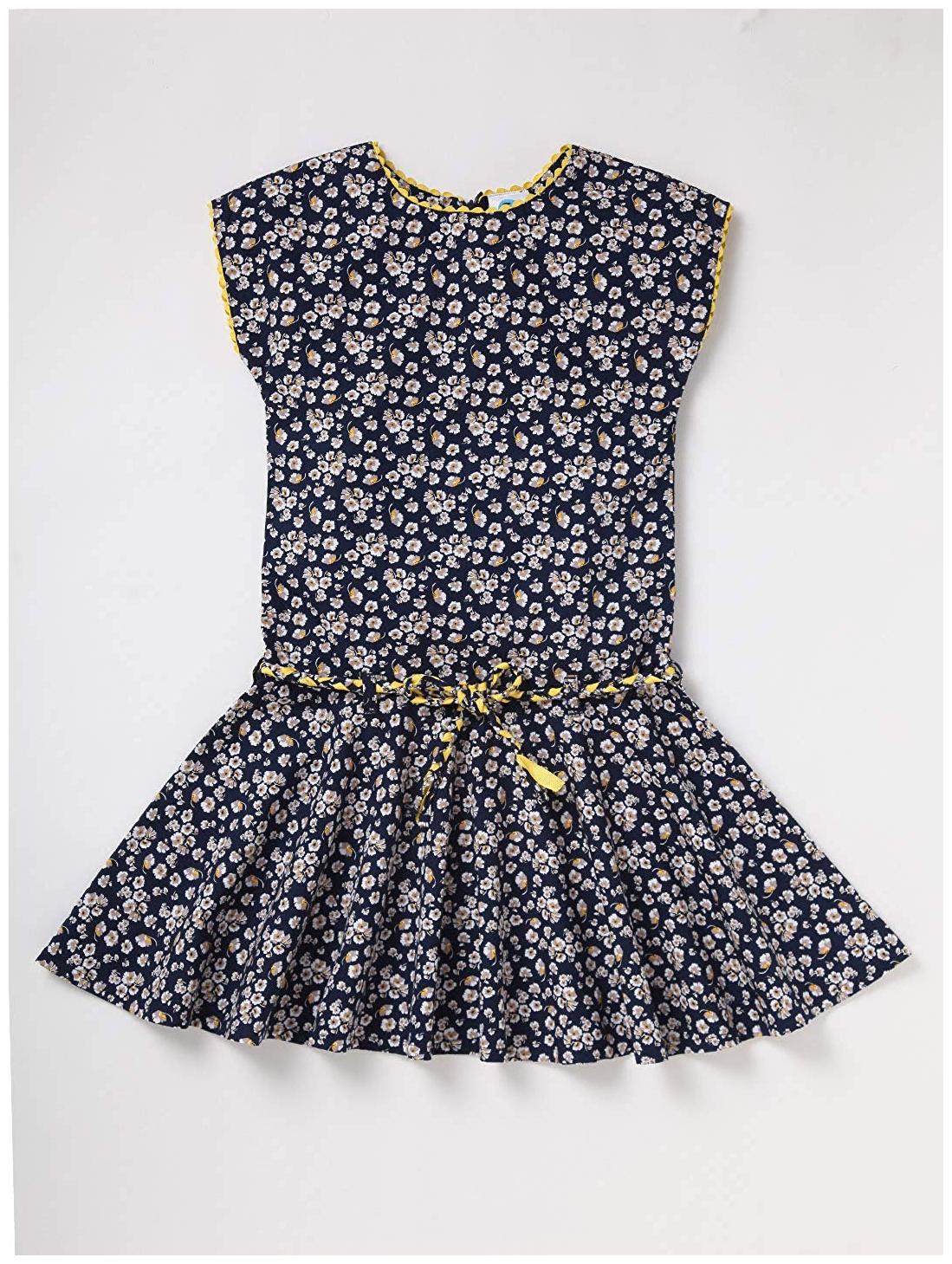 

CuB McPAWS Blue Cotton Sleeveless Knee Length Off Shoulder Frock ( Pack of 1 )