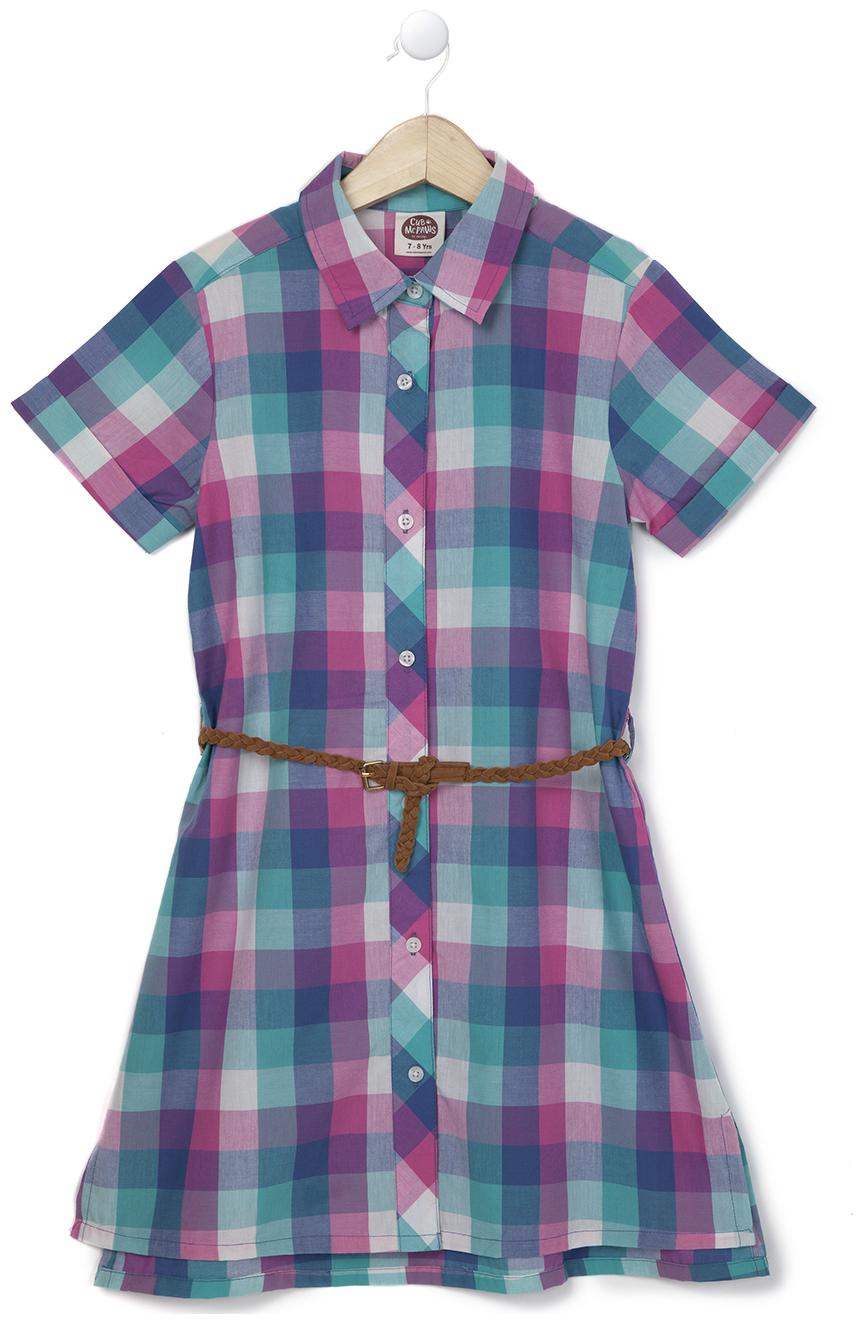 

CuB McPAWS Multi Cotton 3 4th Sleeves Knee Length Collar Frock ( Pack of 1 )