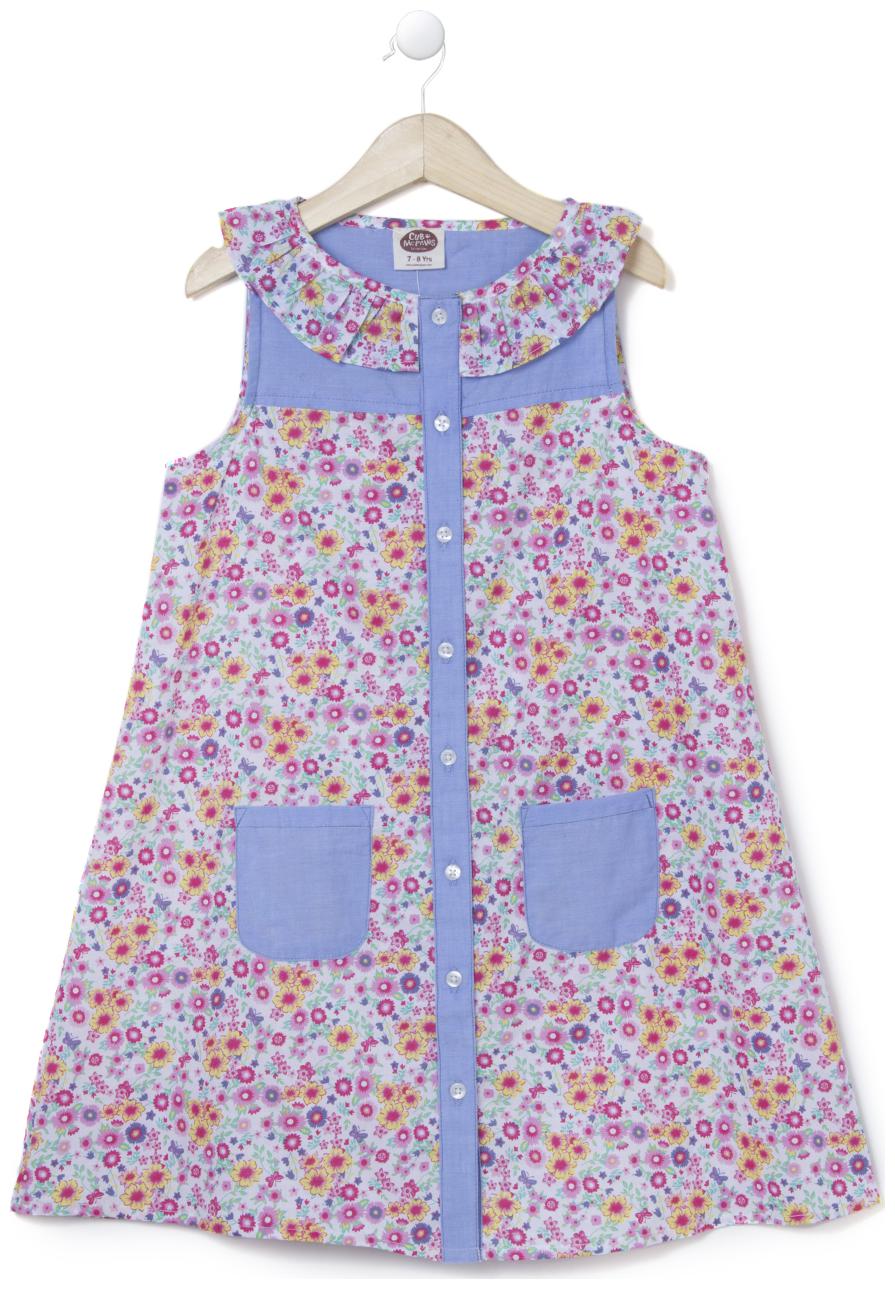 

CuB McPAWS Multi Poly Cotton Sleeveless Knee Length Princess Frock ( Pack of 1 )