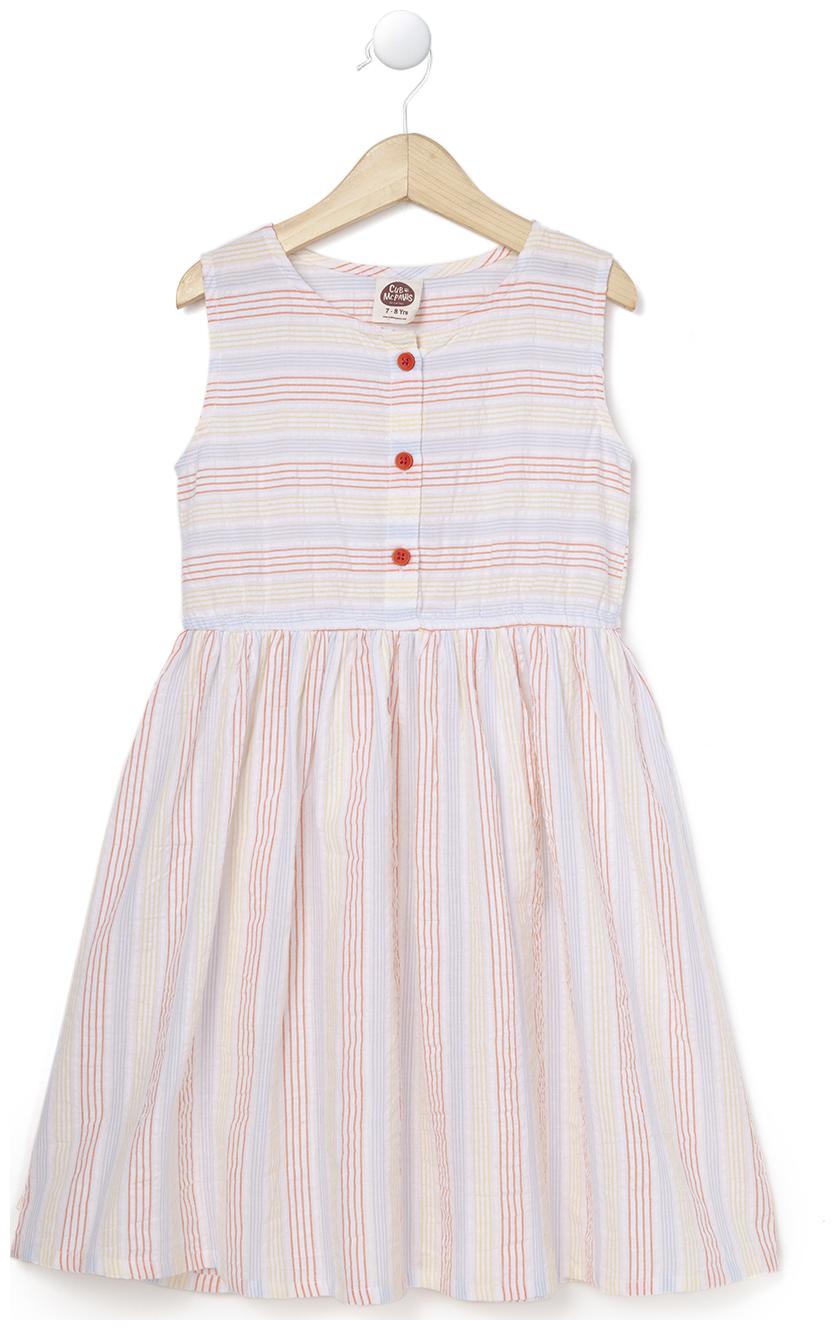 

Cub McPaws Girls Multi Striped Casual Frock