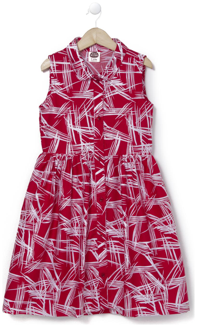 

Cub McPaws Girls Red Abstract Printed Casual Frock