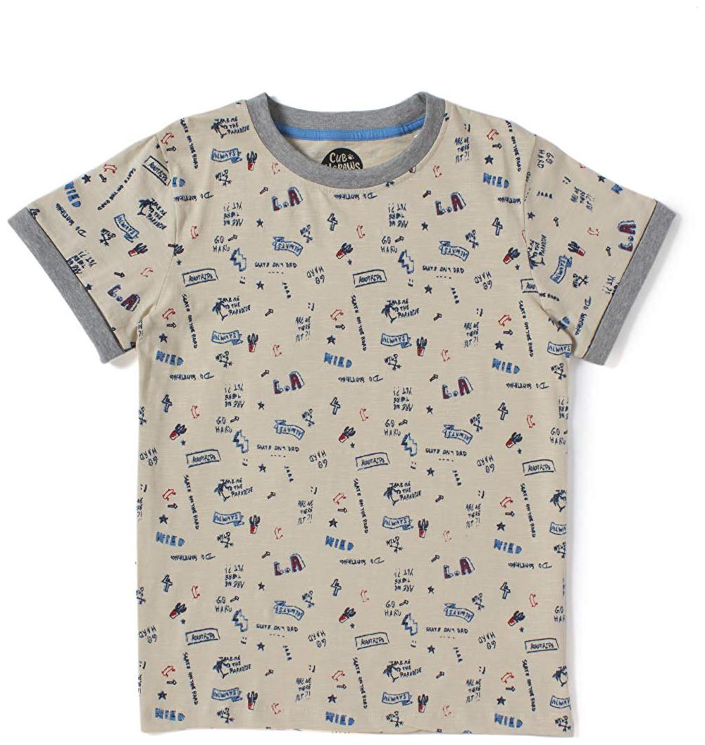 

CuB McPAWS Boy Cotton Printed T-shirt - Beige