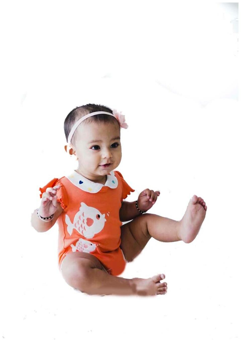 

Cuddledoo Baby girl Blended Printed Body suit - Red
