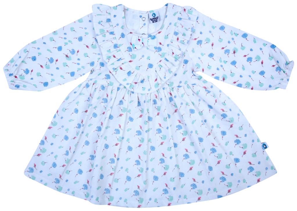 

Cuddledoo Baby girl Blended Solid Princess frock - White