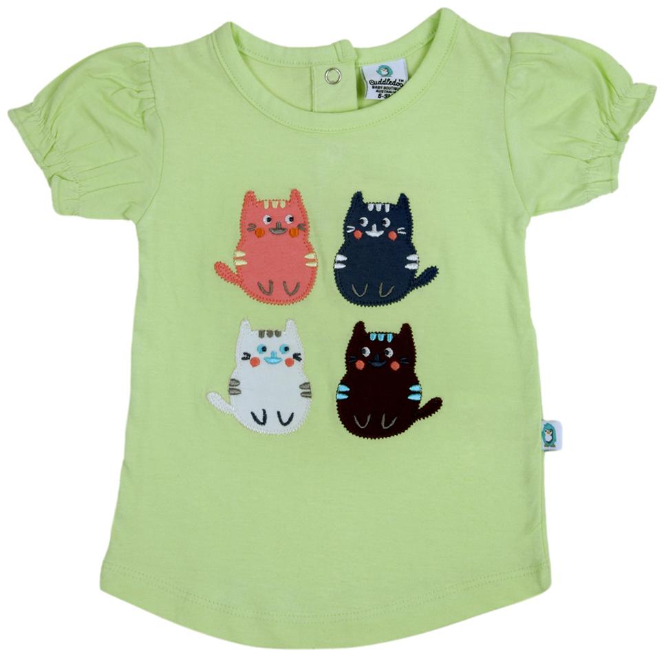 

Cuddledoo Cotton Printed T shirt for Baby Girl - Green
