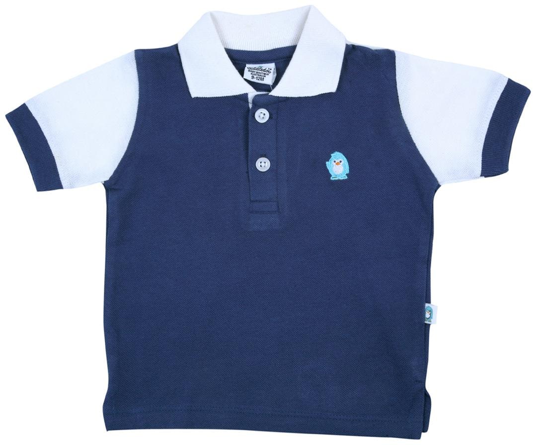 

Cuddledoo Cotton Solid T shirt for Baby Boy - Blue