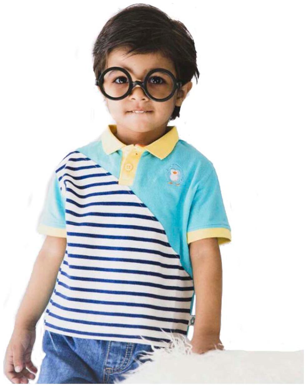 

Cuddledoo Blended Striped T shirt for Baby Boy - Multi