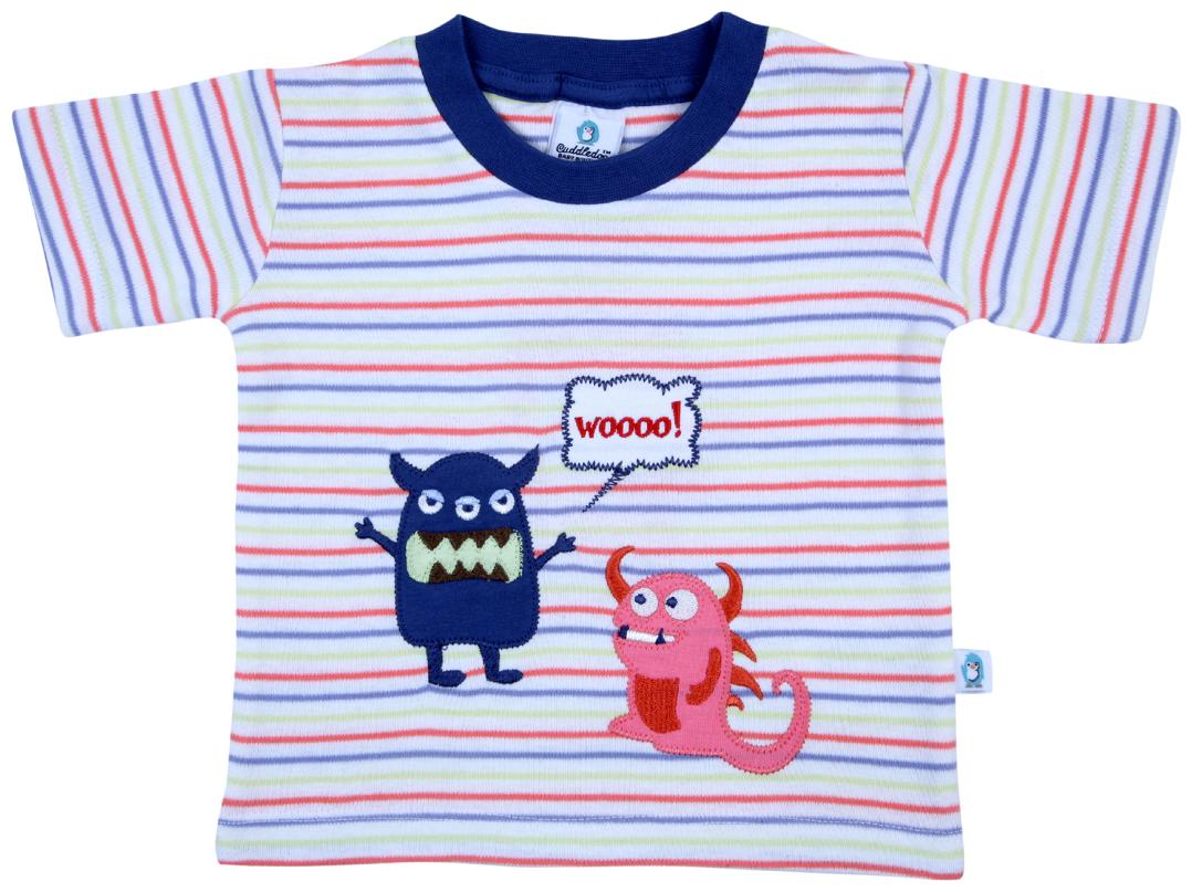 

Cuddledoo Cotton Striped T shirt for Baby Boy - Multi