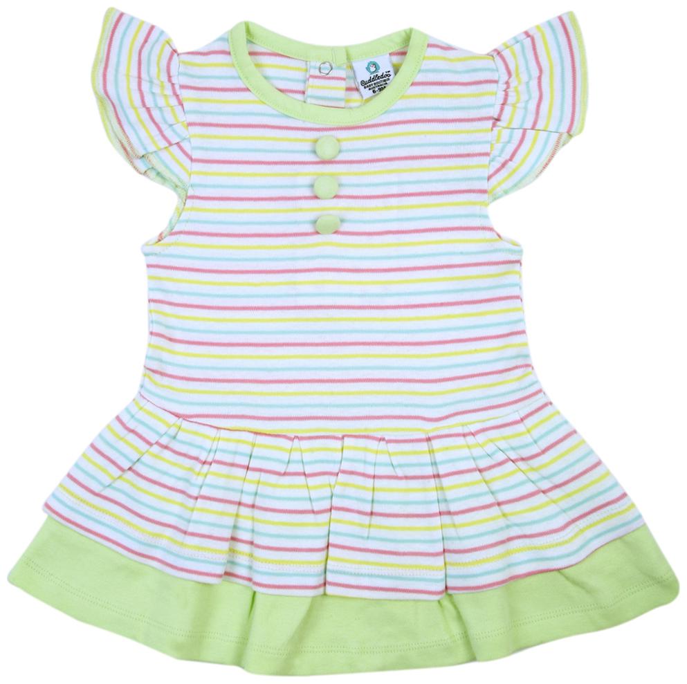 

Cuddledoo Baby girl Cotton Solid Princess frock - Green