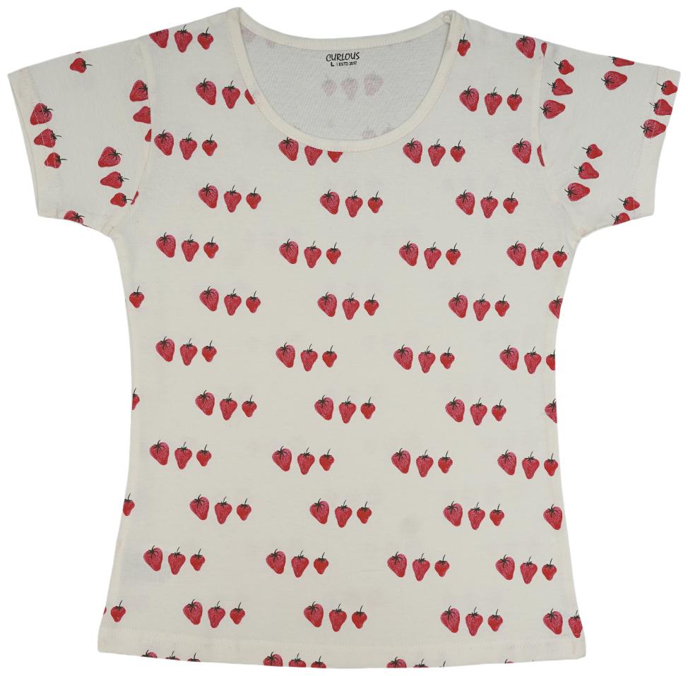 

curlous Girl Cotton Solid Top - White