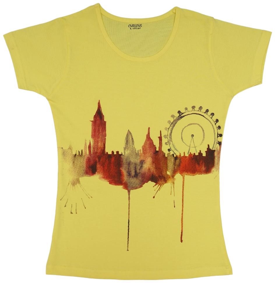 

curlous Girl Cotton Solid Top - Yellow
