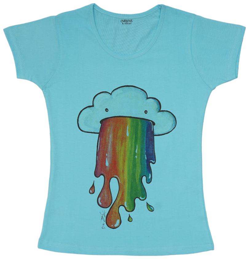 

curlous Girl Cotton Solid Top - Blue