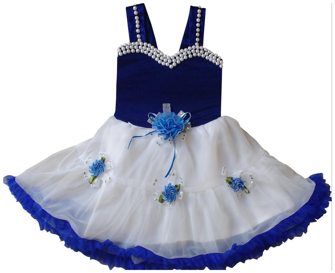 

Cute Fashion Kids Girls Baby Princess Blue Velvet Party Wear Flower Dresses Skirt Clothes 2 - 3 Years