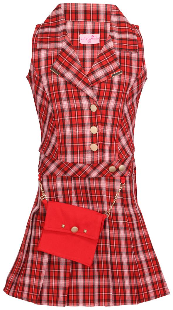 

Cutecumber Baby girl Cotton Checked Princess frock - Red