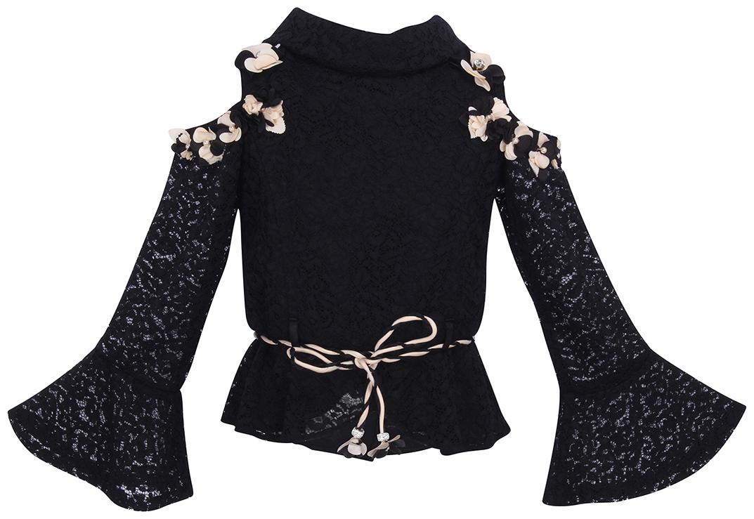 

Cutecumber Girl Lace Self design Top - Black