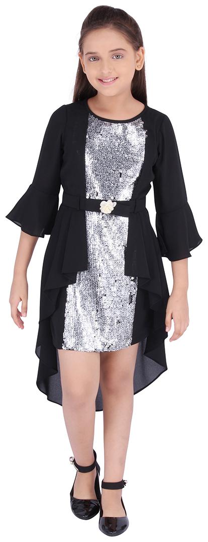 

Cutecumber Baby girl Georgette Embellished Princess frock - Black
