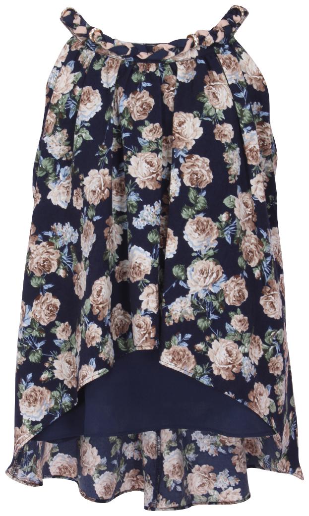 

Cutecumber Girl Georgette Floral Top - Blue