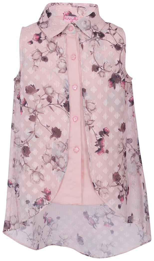 

Cutecumber Girl Georgette Floral Top - Pink