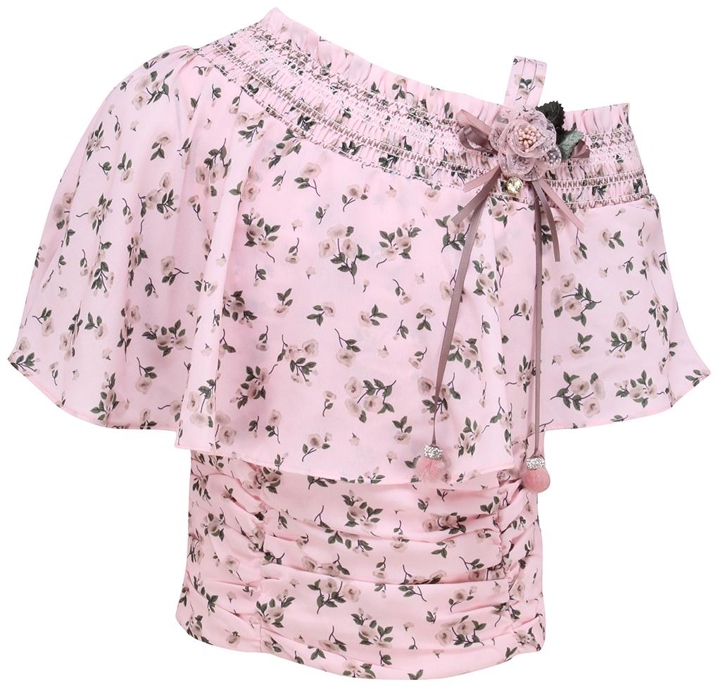

Cutecumber Girl Georgette Floral Top - Pink