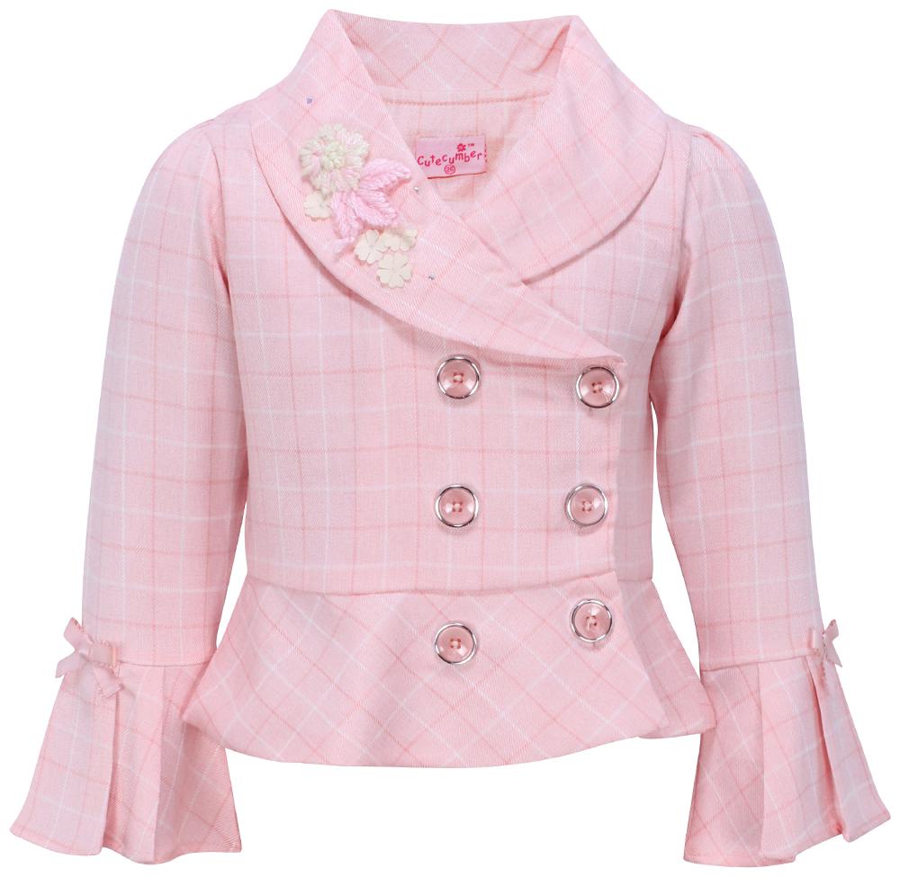 

Cutecumber Girl Polyester Checked Top - Pink