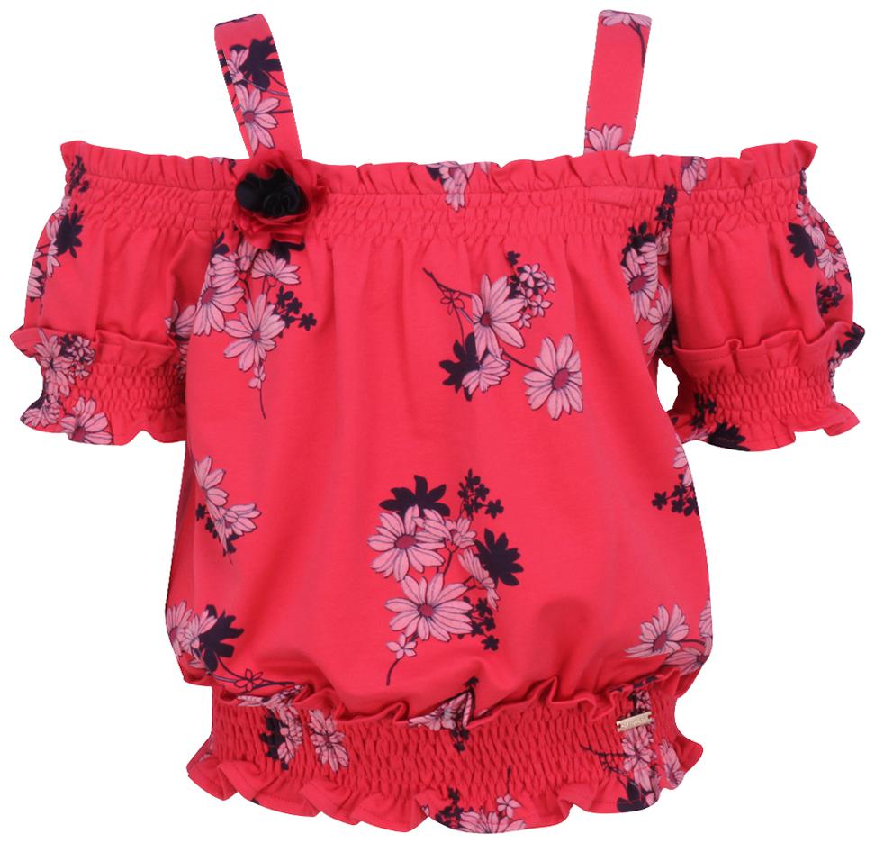 

Cutecumber Girl Cotton Floral Top - Red