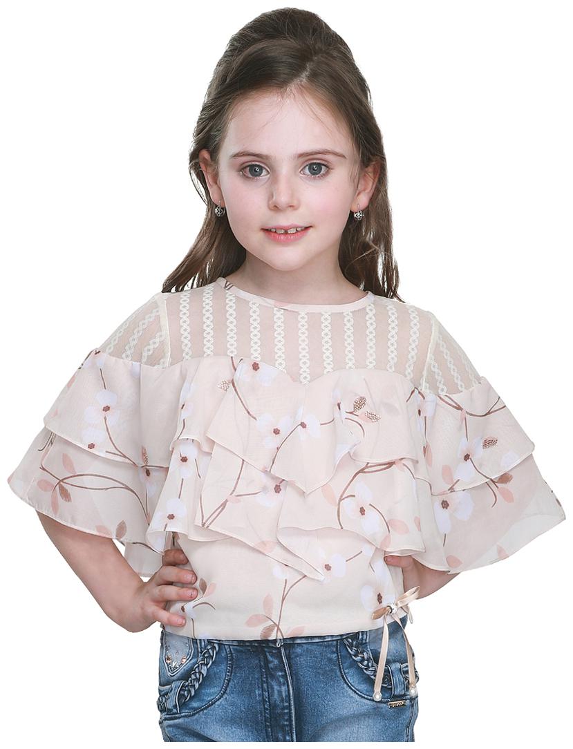 

Cutecumber Girl Georgette Solid Top - Beige