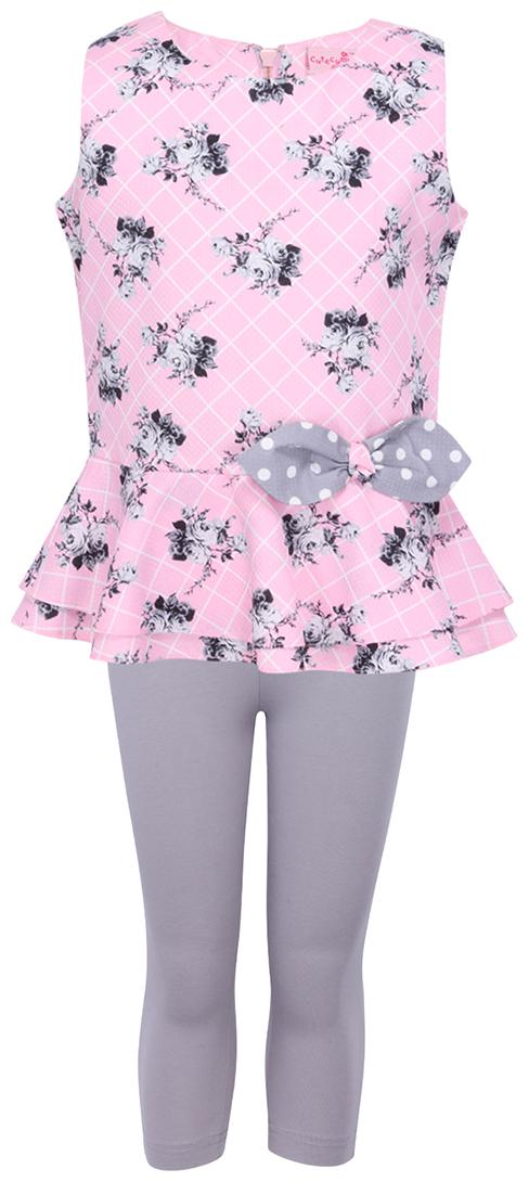 

Cutecumber Girl Polyester Top Bottom Set - Pink
