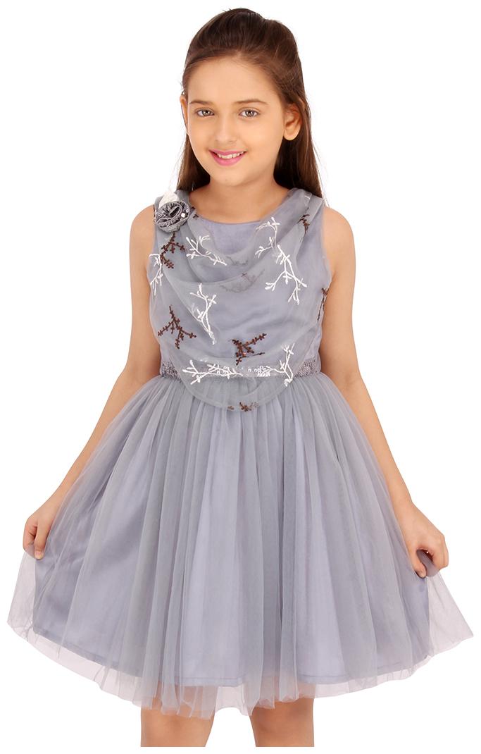 

Cutecumber Grey Net Sleeveless Knee Length Princess Frock ( Pack of 1 )