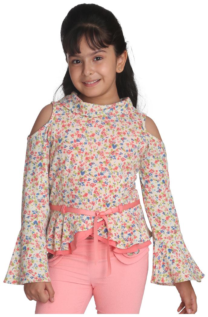 

Cutecumber Girl Cotton Floral Top - Pink