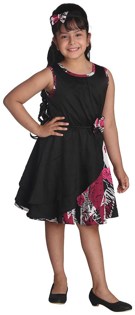

Cutecumber Black Satin Sleeveless Knee Length Princess Frock ( Pack of 2 )