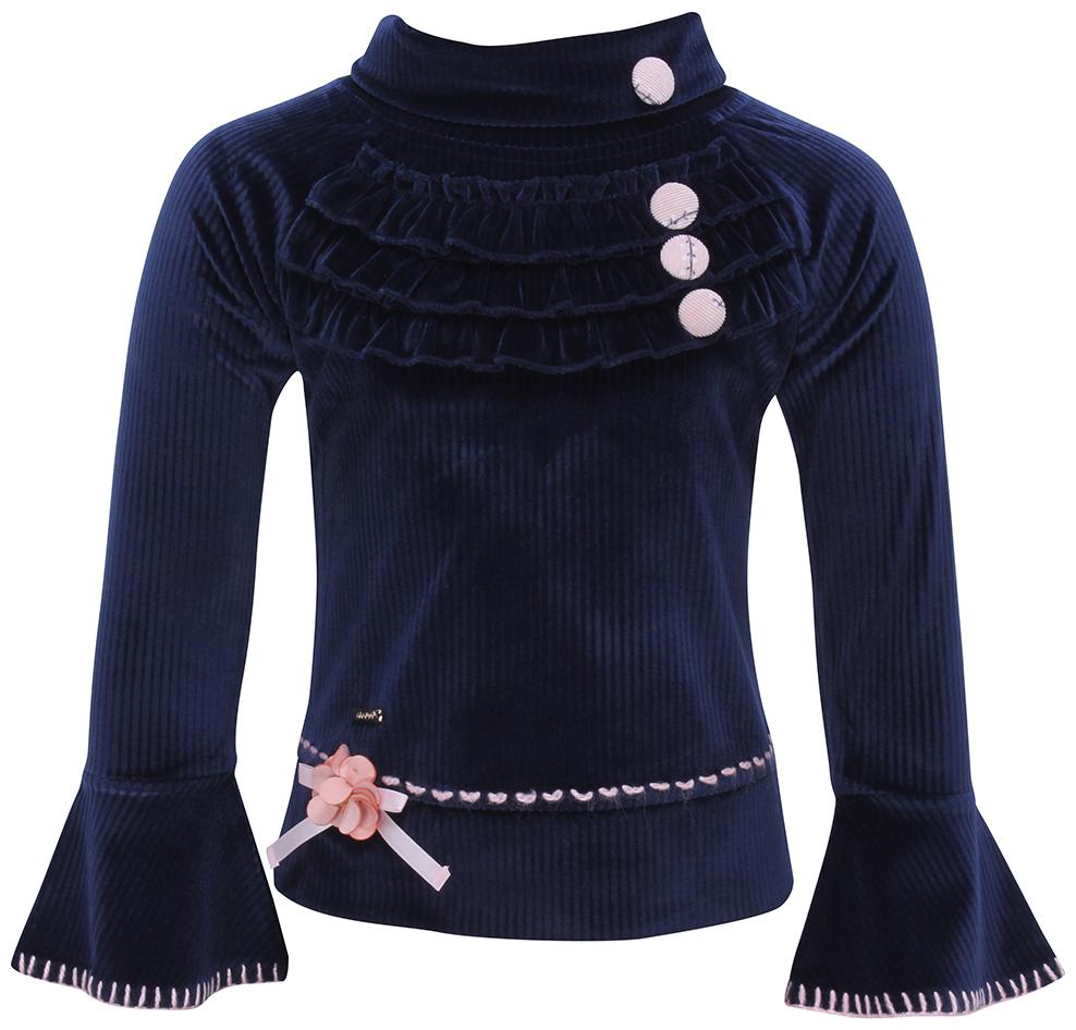 

Cutecumber Girl Polyester Embellished Top - Blue