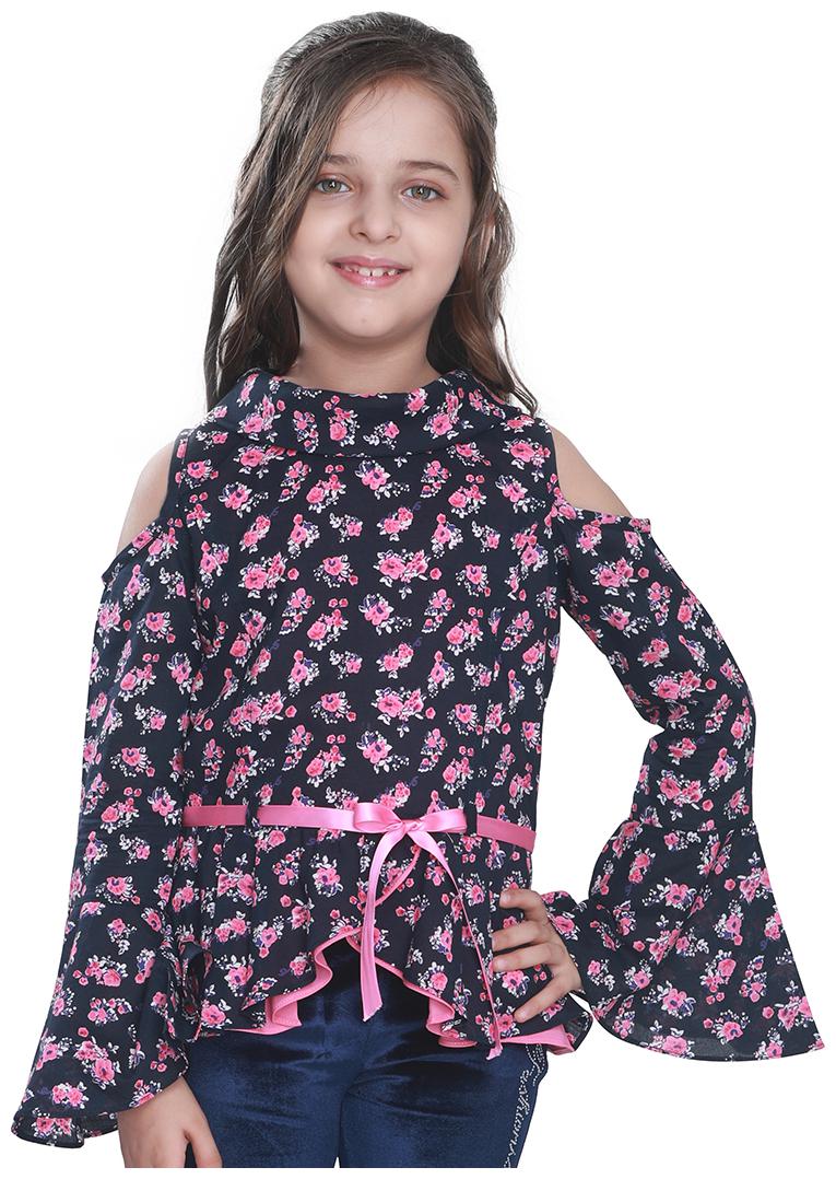 

Cutecumber Girl Cotton Printed Top - Blue
