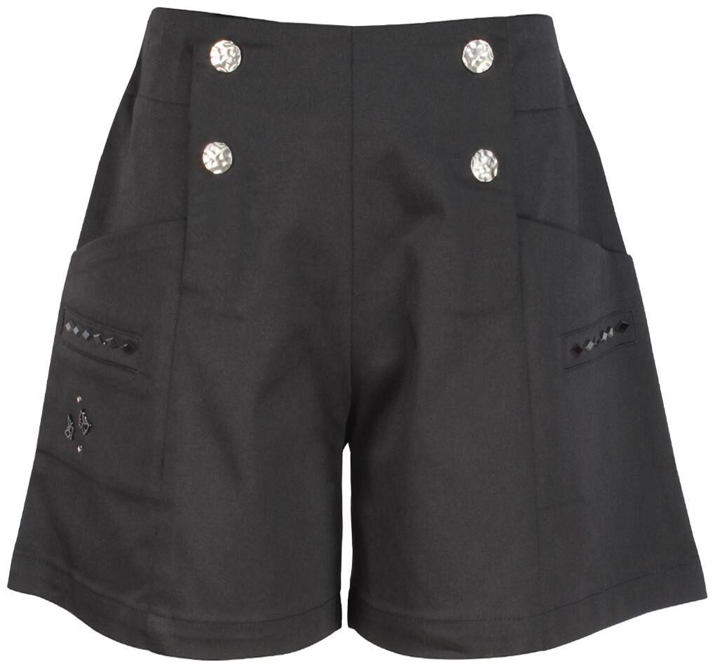 

Cutecumber Girl Polyester Solid Regular shorts - Black