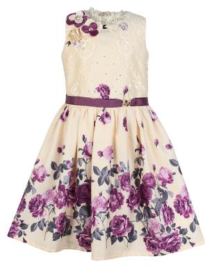 

Cutecumber Baby girl Georgette Solid Princess frock - Beige