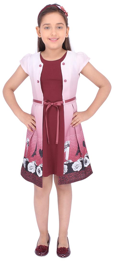 

Cutecumber Maroon Satin Sleeveless Knee Length Princess Frock ( Pack of 1 )
