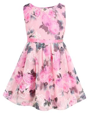 

Cutecumber Baby girl Polyester Floral Princess frock - Pink